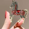Unisex Zodiac Horse Lapel Pins Enamel Year of The Horse Brooch Elegant New Year's Accessories  Gift