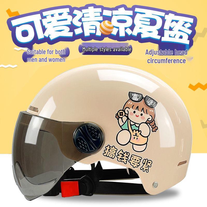 Trendy Street-Style Half Helmet with Eye Protection for Young Riders