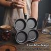 4-Hole Breakfast Burger Egg Pancake Maker Non Stick Omelet Pan Multifunction Hamburger Steak Pan for Gas Stove Induction Cooker