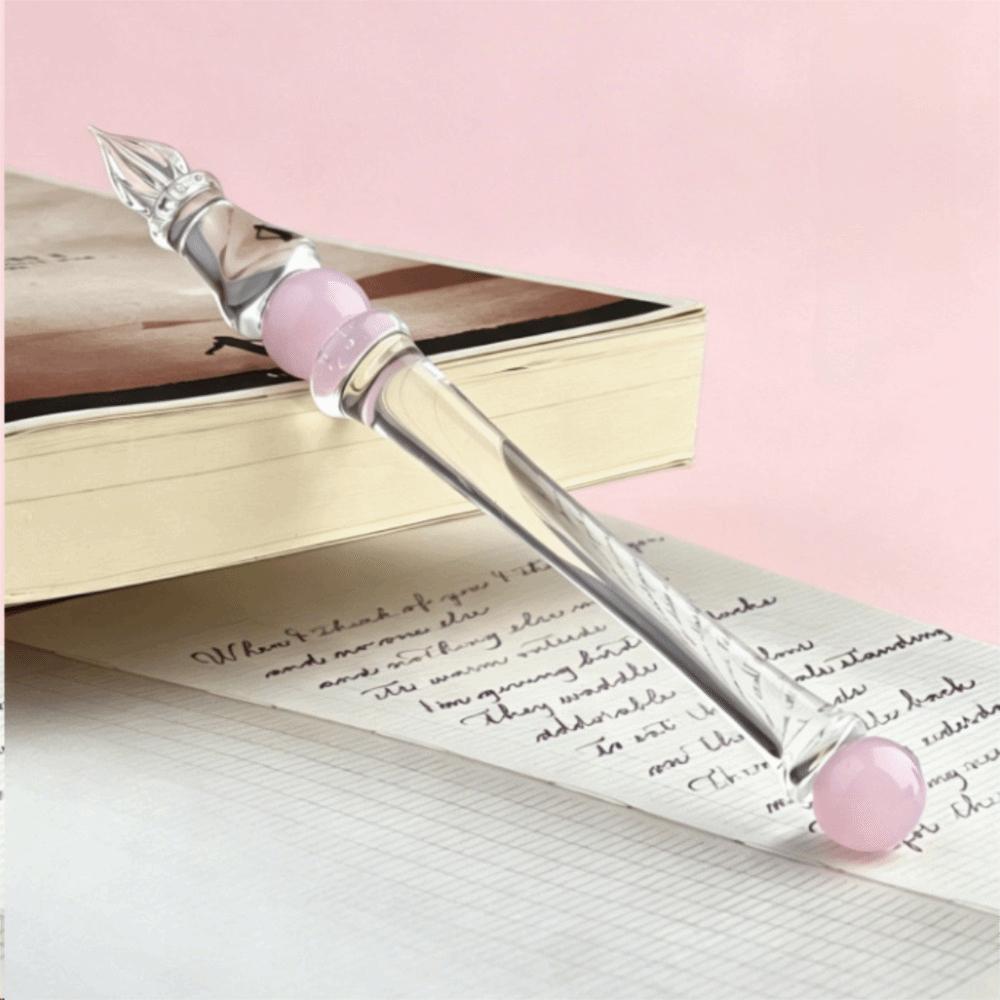 Glass Dip Pen Calligraphy Dip Pen Glass Ink Dip Pen Gifts Writing Dip Pen Journaling розовый