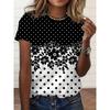 Maglietta Moda da Donna con Fantasia Floreale ad Olio Moda Manica Corta Girocollo Maglietta a Manica Corta Top Maglietta Casual a Manica Corta