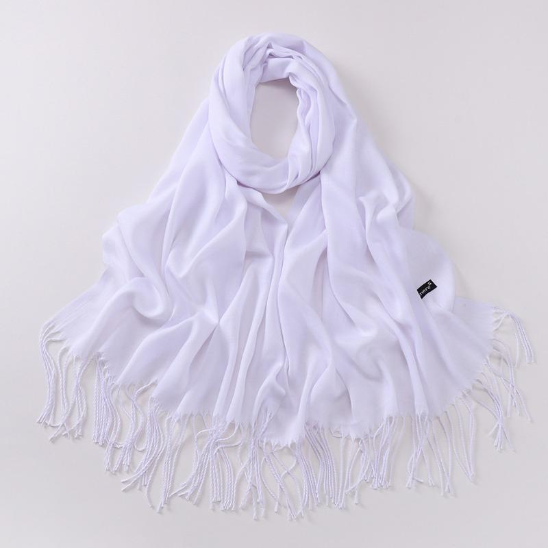 Autumn and winter various solid color imitation cashmere scarves women's monochrome thickened warm fringed shawl scarf scarf bright red scarf