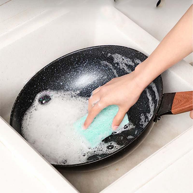 Magic Eraser Dishwashing Sponge Set - Stain Removal, Scouring Pad, Scrubber, Dishcloth, and Pot Brush.
