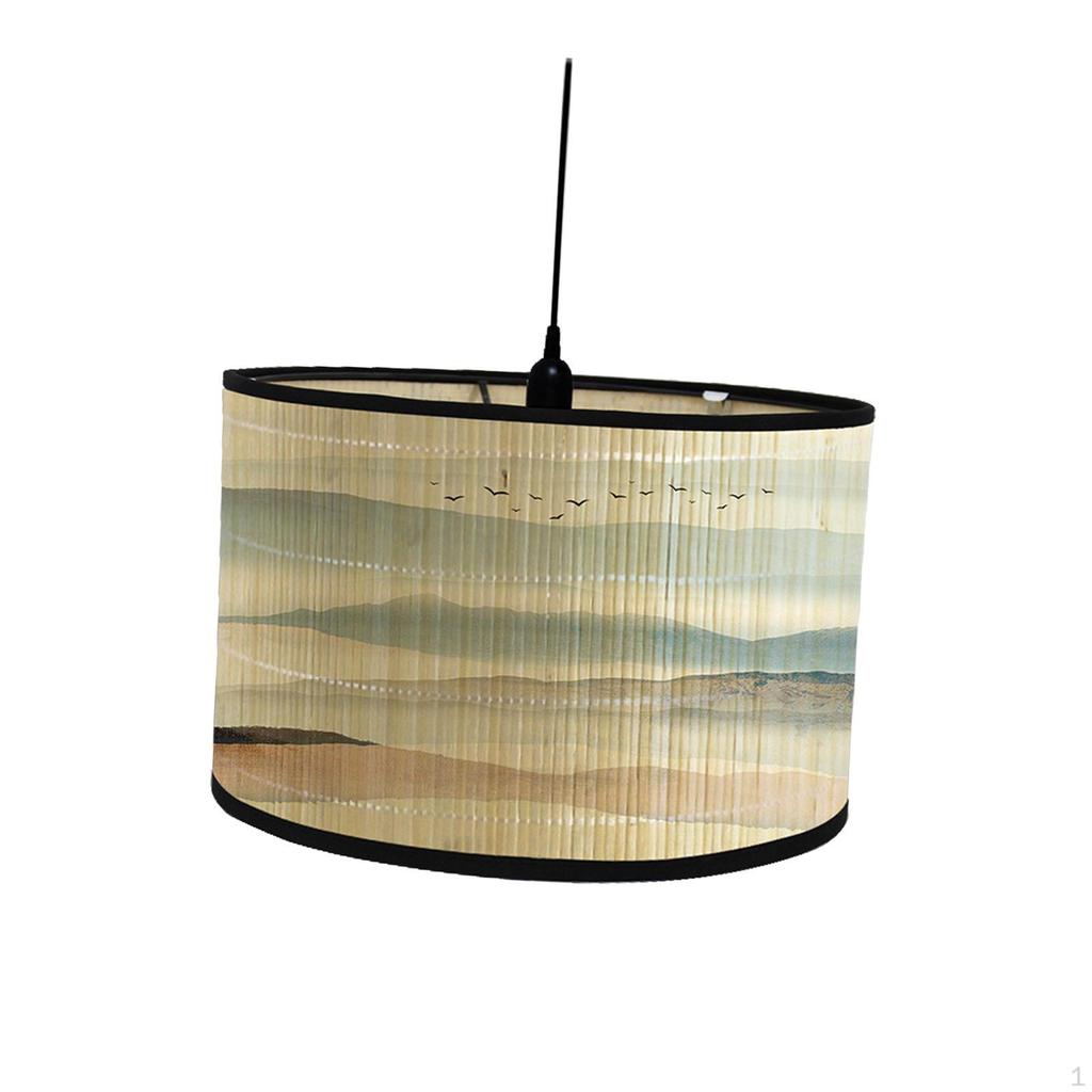 Bamboo Drum Lampshade for Ceiling And Table Use