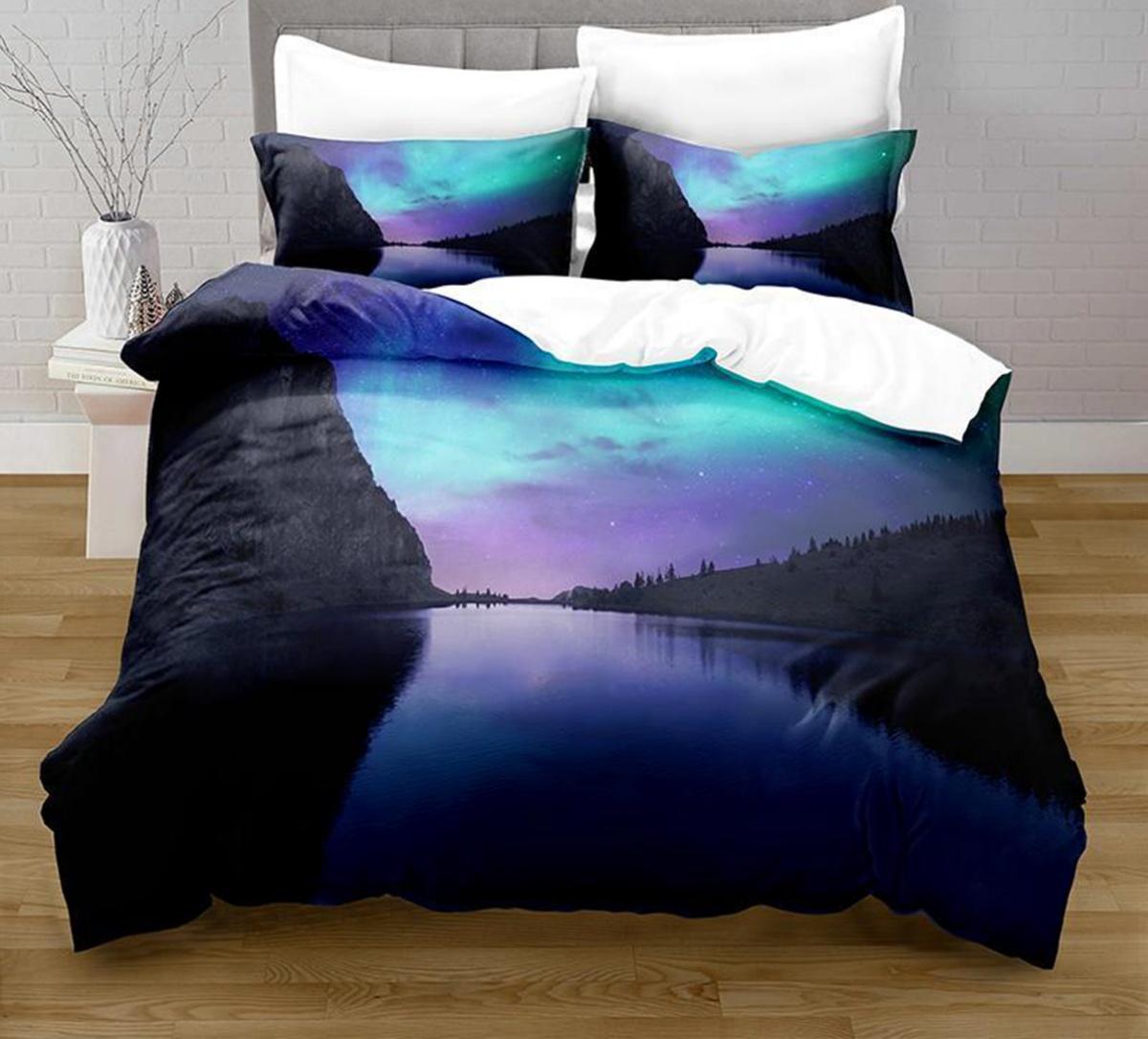 

Lake Down Soft Duvet Cover Set King-Sized Dimensionsd Dimensions Lpluscape Stone Patern Quilt Set Tenager Adult People Natural Scenery Theme Beding 100*200cm Single