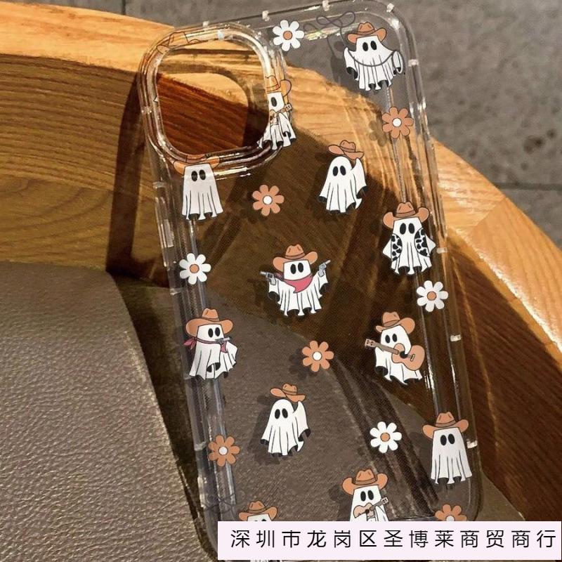Ghost denim is suitable for Apple 16promax mobile phone case 15plus transparent 14 advanced 13 airbag 12 Europe and America 11
