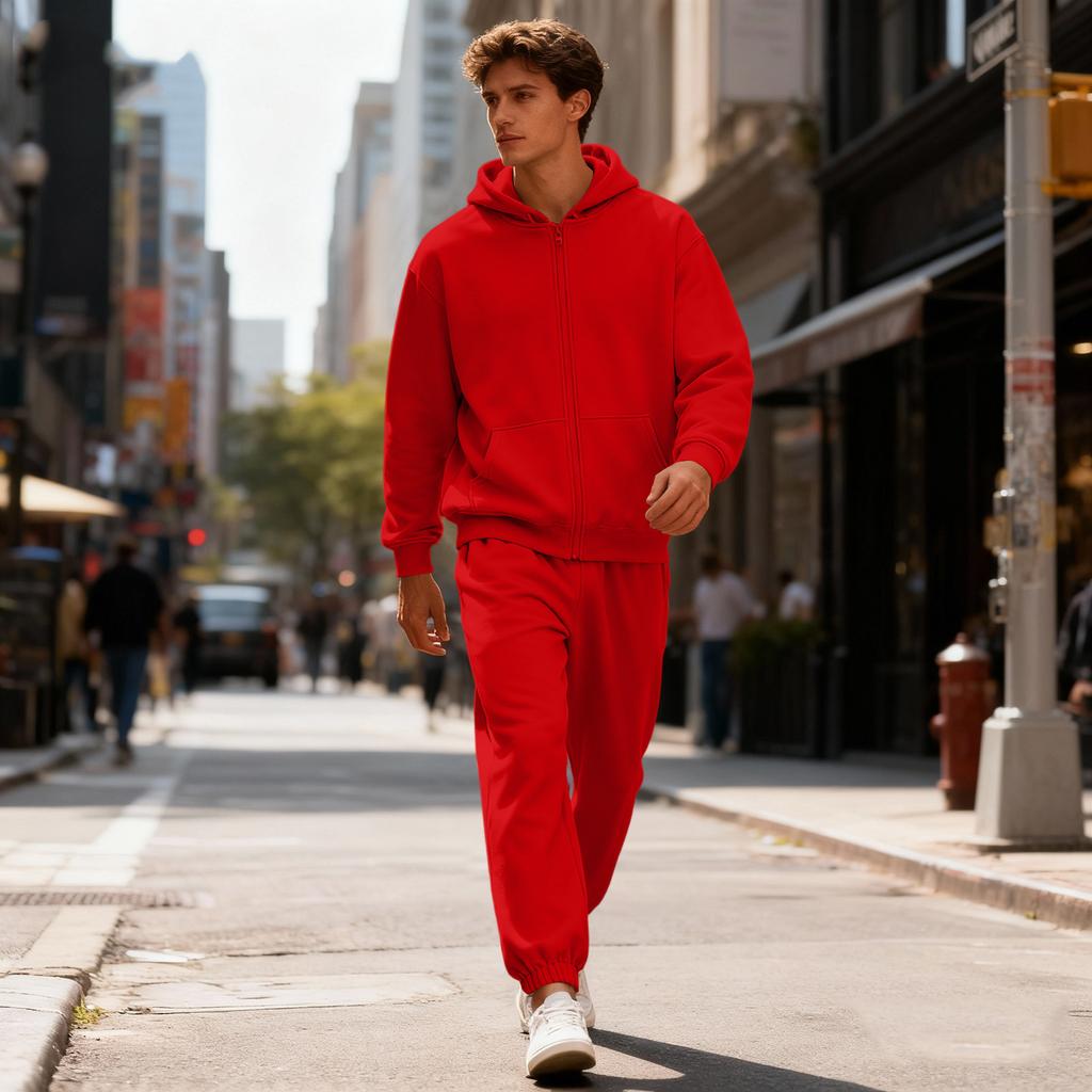 Men's Sweatshirt Suit Men's Solid Color Casual Sports Suit Sweatshirt Suit