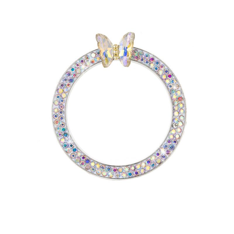 1pc Rhinestone Butterfly Car Start Button Decoration Circle Diamond One Click Start Button Engine Start Stop Switch Button Cover