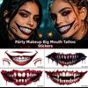 Fake Big Mouth Tattoo Sticker DIY Face Decorations Sticker  Halloween Party