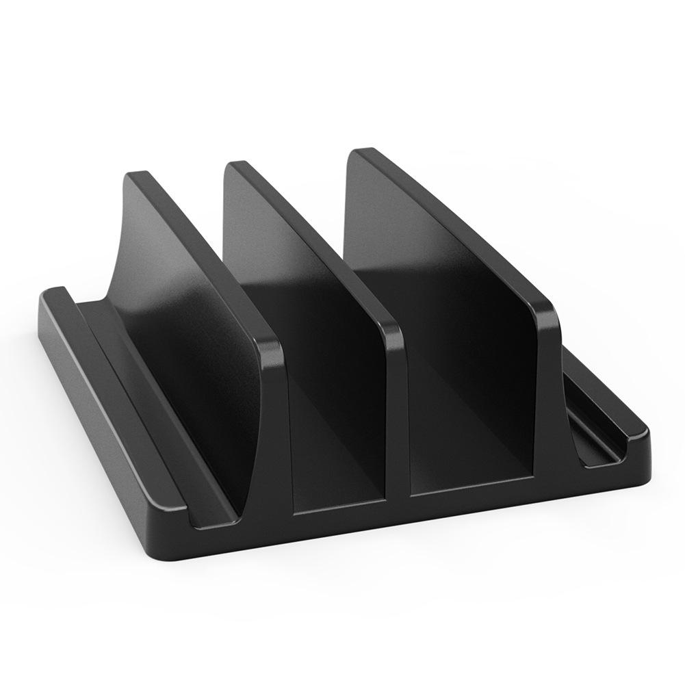 Vertical Dual-Slot Storage Stand for Laptops, Tablets & Phones