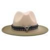 Trendy Tibetan Top Hat, Western Cowboy Hat, Bull Head Big Brim Woolen Felt Hat Gradual Change Color Spray Paint Two-Color Hat