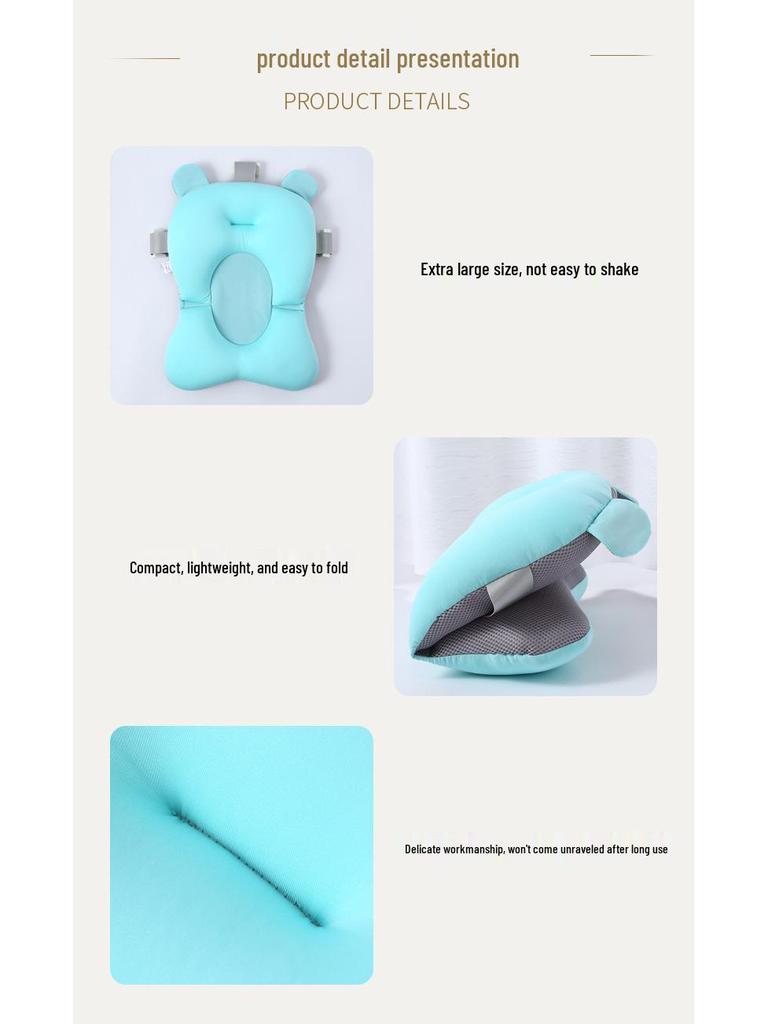 Schwimmende Neugeborenen-Badestütze: Universelle Mesh-Matte & Schwamm zum Sitzen und Liegen