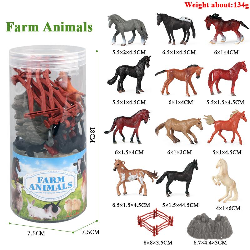 Oenux Miniature Animals Set Wild Sealife Farm Dinosaur Brinquedo Figurine Model Action Figures Zoo Cute Education Kids Toy Gift