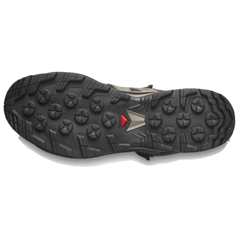 SALOMON X Adventure Slip Resistant, Abrasion Resistant, Waterproof Mid top Hiking Shoes Men's Gray Sneakers 478145