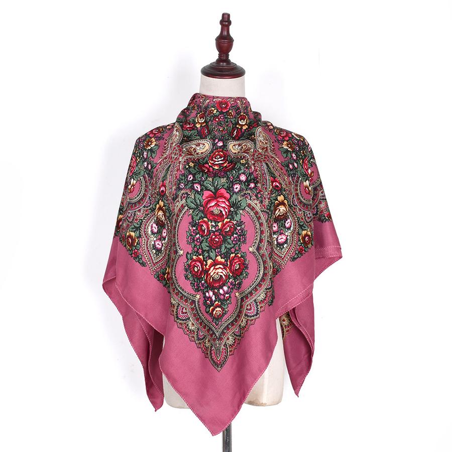 National Style Women's Large Scarf Travel Shawl Warm Air Conditioning Towel Sunscreen Wrap Xinjiang Russia Printed Scarf