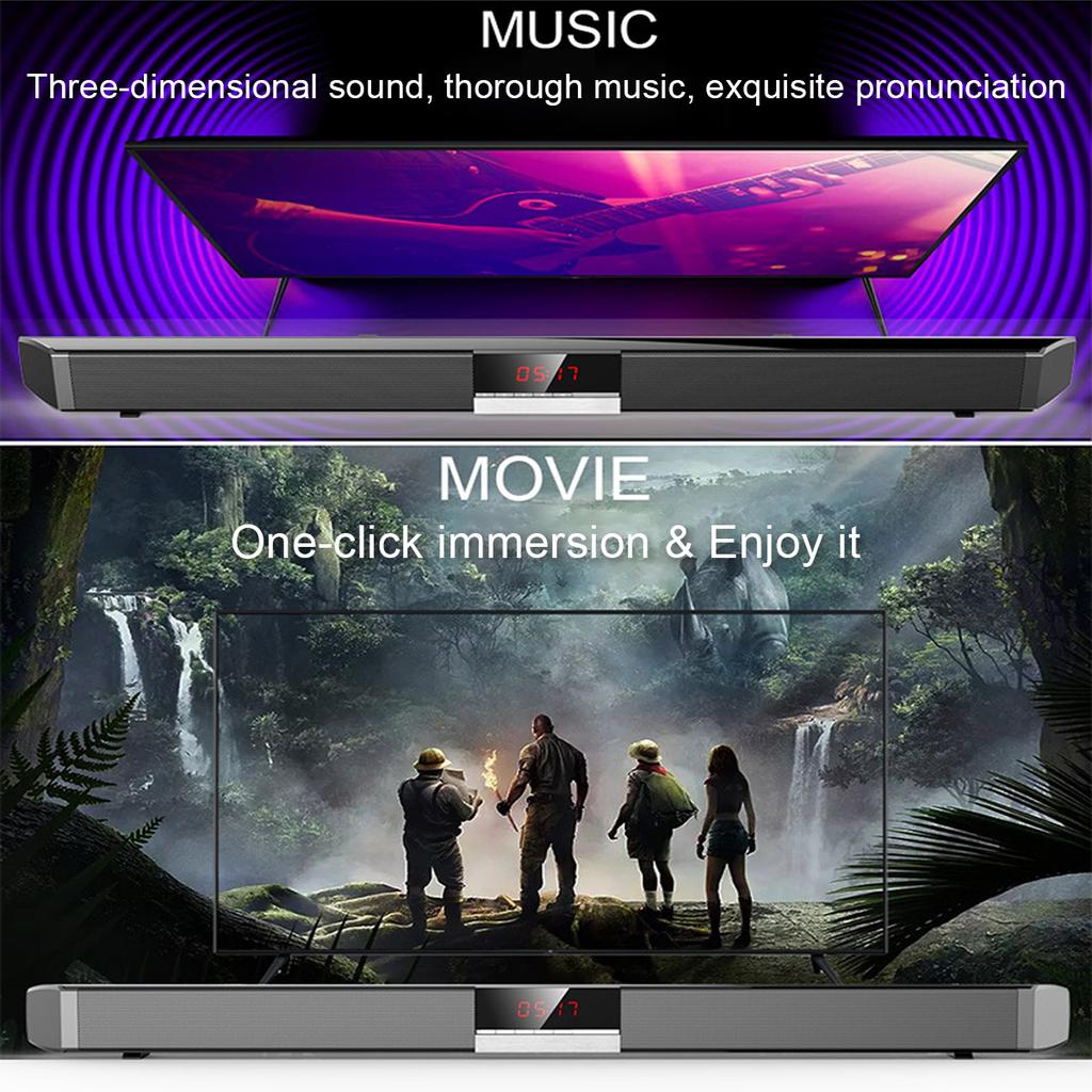 40W Bluetooth Soundbar With DSP Clock Sound Effect Regulation Dual