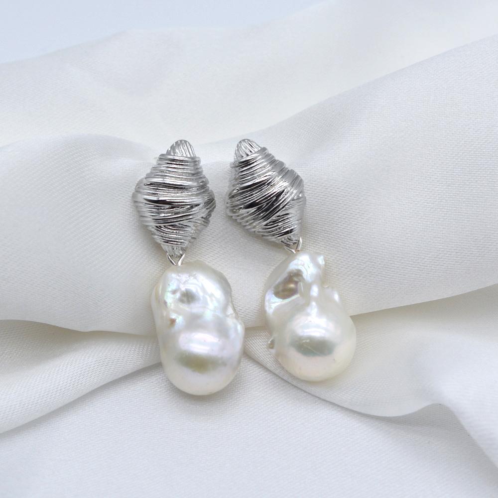 Серьги из натурального барочного жемчуга — фото 2