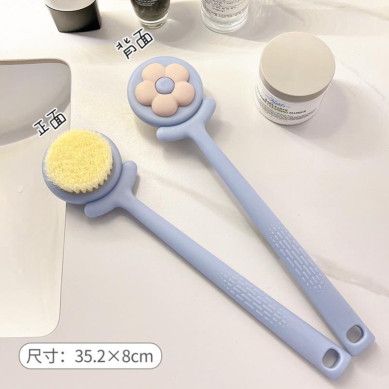 

Long Handle Back Shower Brush with Soft Bristles, Exfoliating Body Scrubber for Women & Self-Care, 35.2x8cm синій