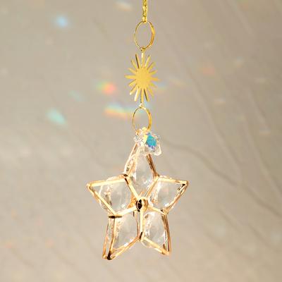 Sun Prism Star Crystal Light Catcher Gardening Decoration Suncatcher Rainbow Outdoor Sun Catchers Window Yard Crystal Home Decor