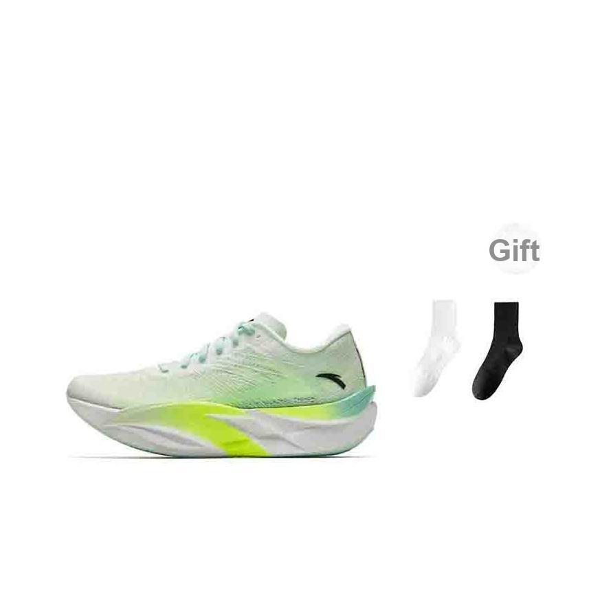 New Anta C202 6.0 Anti Slip Wear Resistant Low Top Carbon Plate Marathon Training Running Shoes Women's Green 122445570-4