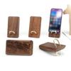 Wooden Desktop Phone Holder Black Walnut Small Tablet Holder Portable Lazy Phone Stand  Office