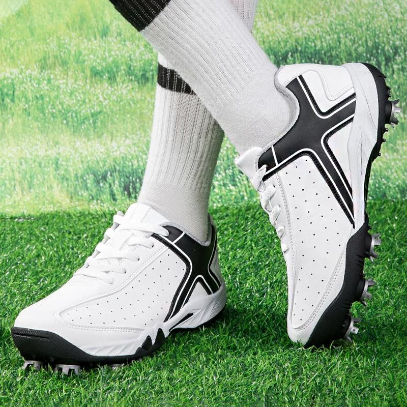 Men's Golf Shoes Big Size 36-46 Leather Professional Training Golf Sneakers Men BOA Spin Buckle Outdoor Sport Golfing Footwear
