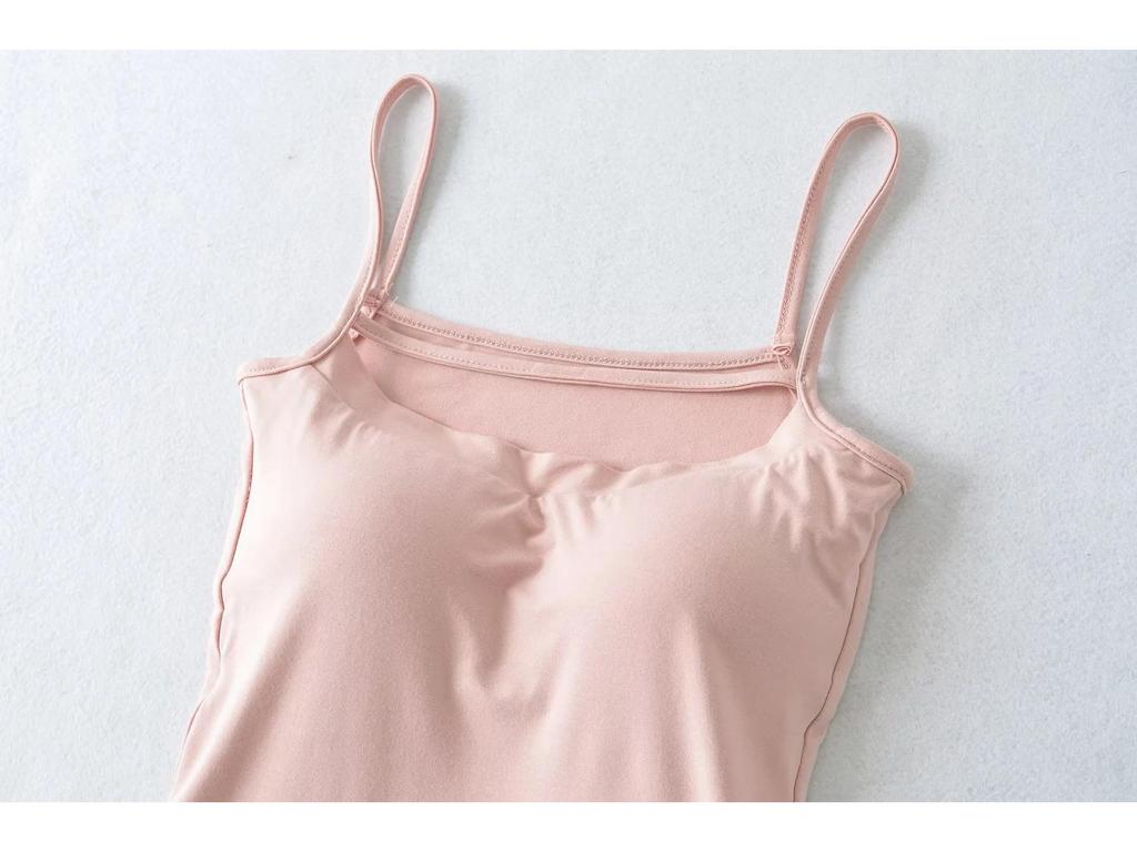 Women's Tank Top Camisole with Thickened Chest Pads, Enhances Bust, Cartoons, Slim Fit, Covers Underarm Fat, Inner and Outer Wear