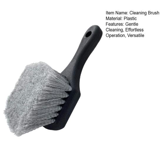 Car Wheel Cleaning Brush Short Handle Tire Rim Detail Brush for Vehicles Soft Triple Bristles Auto Cleaning Tools