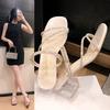 Rhinestone sandals two wear cool slippers women's summer wear 2025 new thick heel high heels