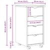Mobile Cabinet with Wheels Brown 65.5 x 34 x 39 cm Solid Pine Wood
