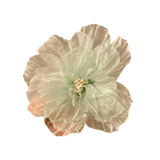 Hairpin 3D Flower Decor Hair Clip with Serrated Teeth Ponytail Bun Half-Up Hairstyles Clip Hair Styling Tool Hair Accessories I