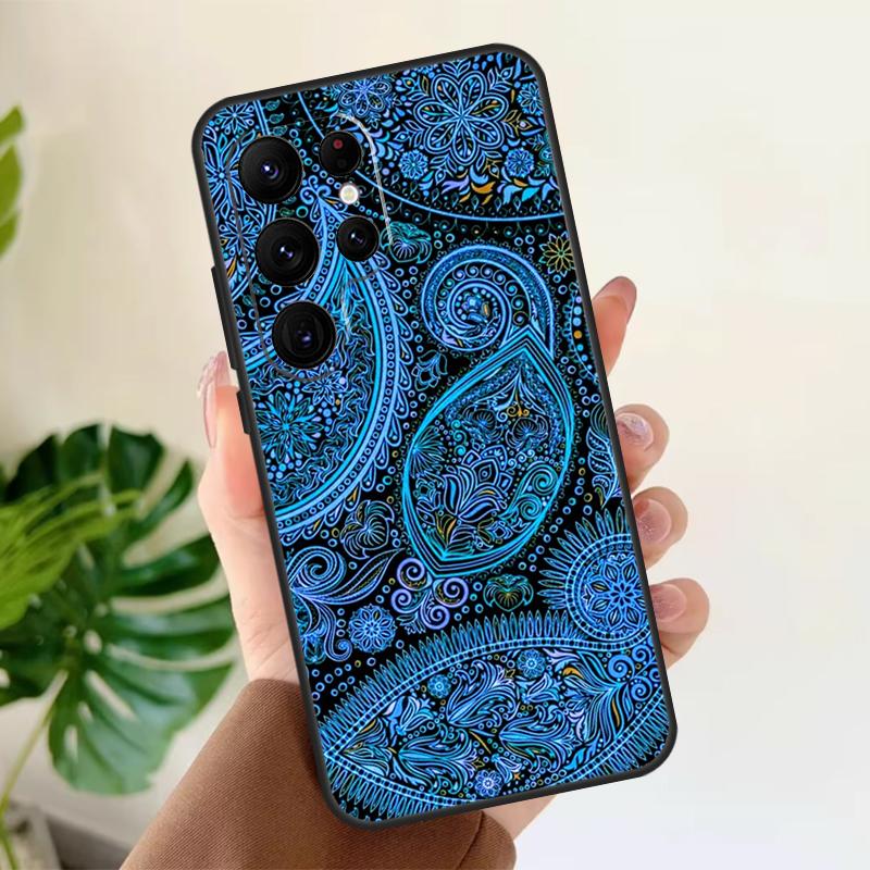 Paisley Pattern Soft Case For Samsung Galaxy S25 Ultra S21 S22 S23 S24 Plus S9 S10 S20 FE S24 FE Phone Cover