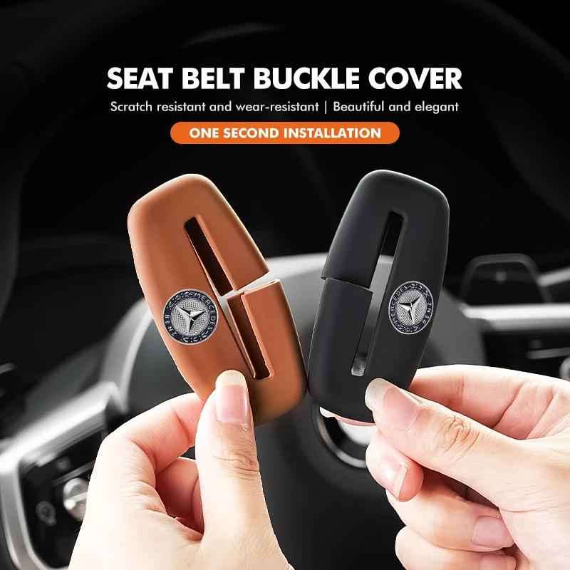 GLC GLB Silicone Anti Scratch Car Seat Belt Clip Protector Buckle Lock Cover For Benz C180 C300 W124 W176 W177 C200 C260 GLC CL