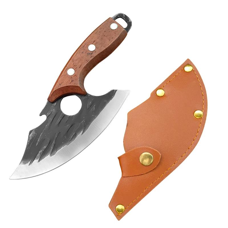 Kitchen Knives Barbecue Cleaver Meat Chop Vegetables Fruit Knife Chef Boning Knives Wood Handle Hand Forge Cooking Slicing Knife