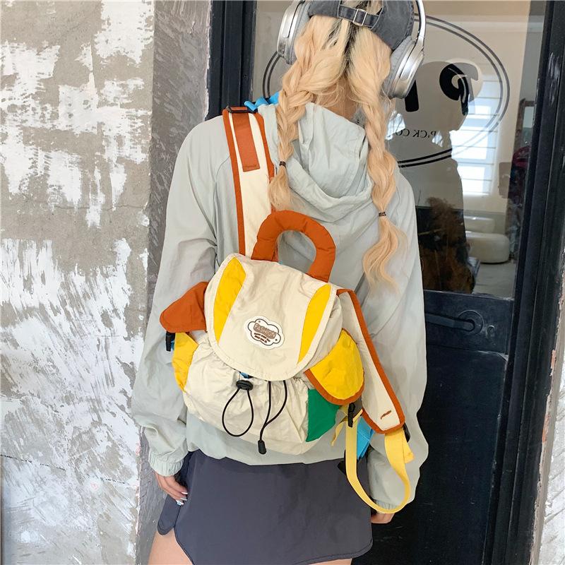 Schoolbag Primary School Students Lightweight Color Matching Schoolbag Backpack Contrasting Colors Men and Women Parent-child Backpack Niche Outdoor