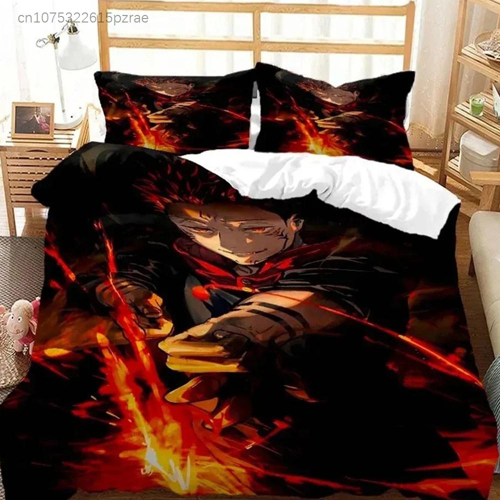 3D Print Anime Jujutsu Kaisen Gojo Satoru Bedding Set Double Twin King Duvet Cover Comforter Pillowcase Boys Girls Adult Bedroom