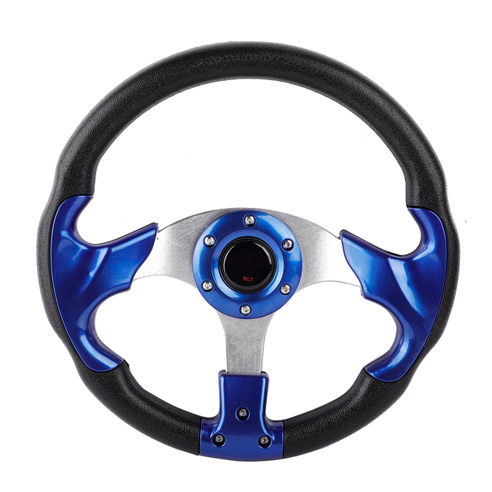 

13in 320mm Universal PU Leather Car Sport Racing Drift Steering Wheel Blue