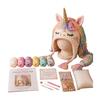 Crochet Starter Kit Fantasy Hood Kit, Cute Animal Hat DIY Dragon Unicorn Creative Gift for Crafters Skull Earflap Craft Adults, Handmade Halloween