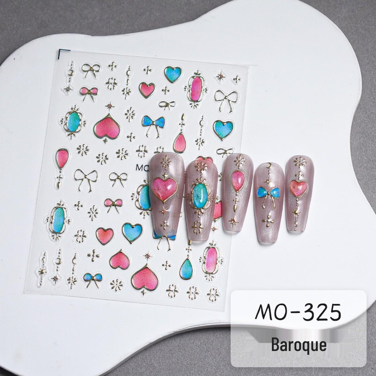 

3D Барочные наклейки для ногтей «Золотой бант-сердце Сейлор Мун»