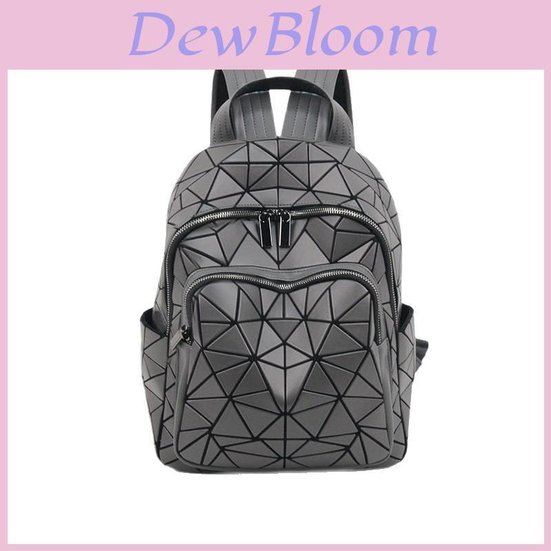 Modern Unisex Diamond Pattern Pvc Casual Travel Backpack With Large Capacity For Leisure Trips