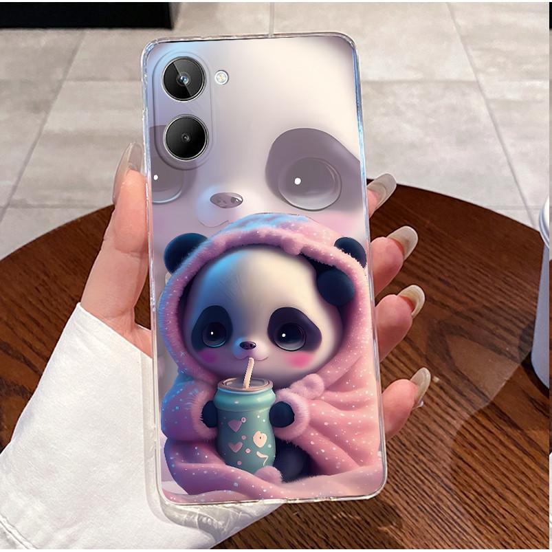 For Realme 9i 5G RMX3612 Case For Realme 10T 5G Back Cover Clear TPU Luxury Cute Love Rabbit Cartoon Funny Silicone Soft Casing
