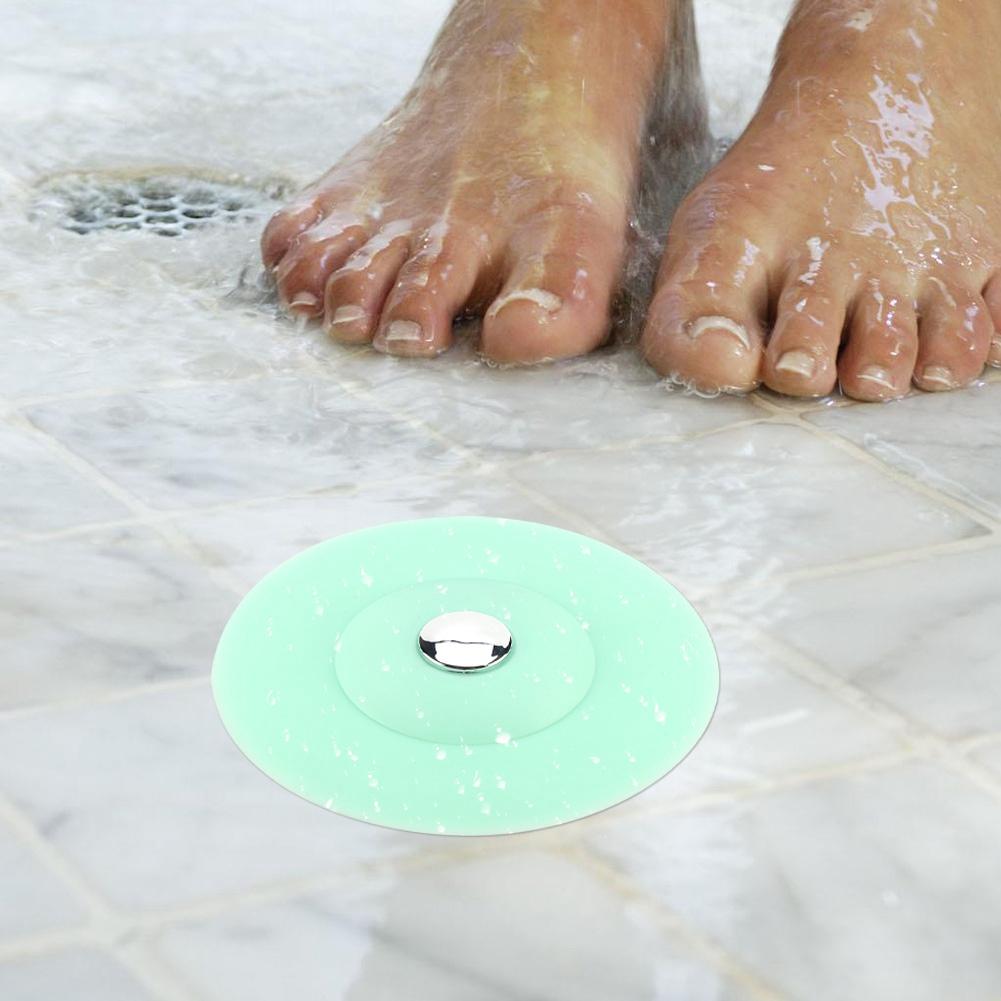 Siphons de sol en silicone Crépines d'évier Type à pression Bouchon de vidange pour baignoire Salle de bain Cuisine