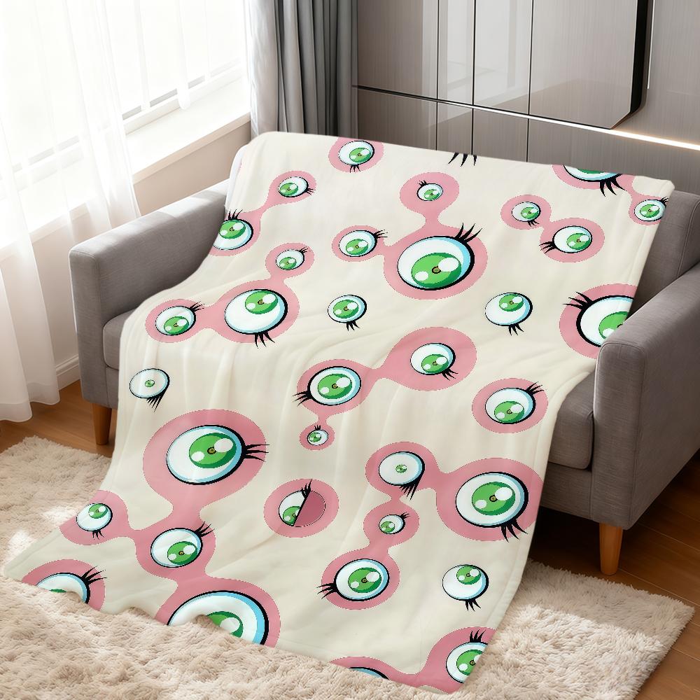 flower face Abstract pop modern murakami soft warm plush blanket dorm sofa living room pet hogar bedroom gift nap home Flannel