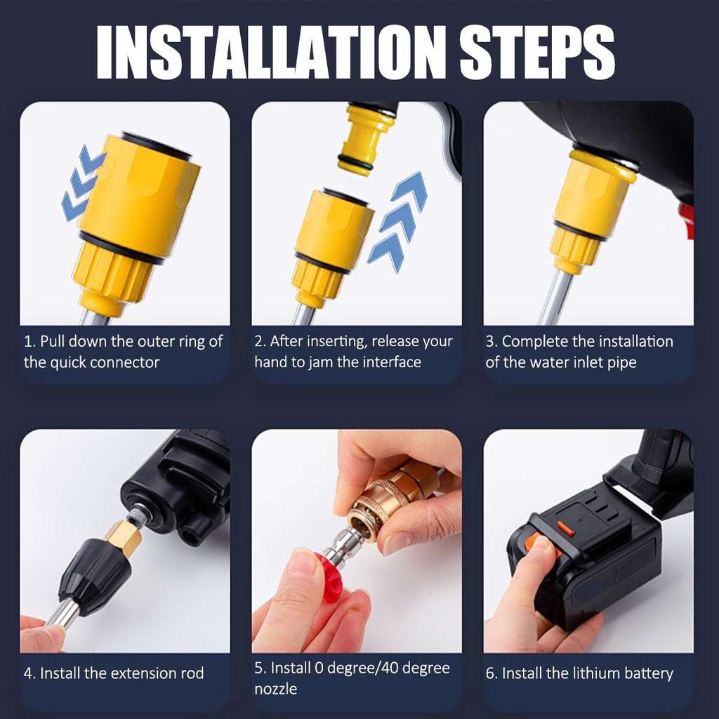 Rechargeable Electric Car Water Guns Cordless High Pressure Car Washer Foam Washing Machine for 30000mAh Battery 2000W