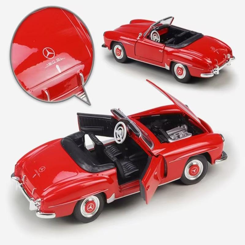 New Product 1/24 Mercedes Benz 190SL Simulation Retro Alloy Car Model Handmade Toy Scene Matching Ornament Gift Collectibles