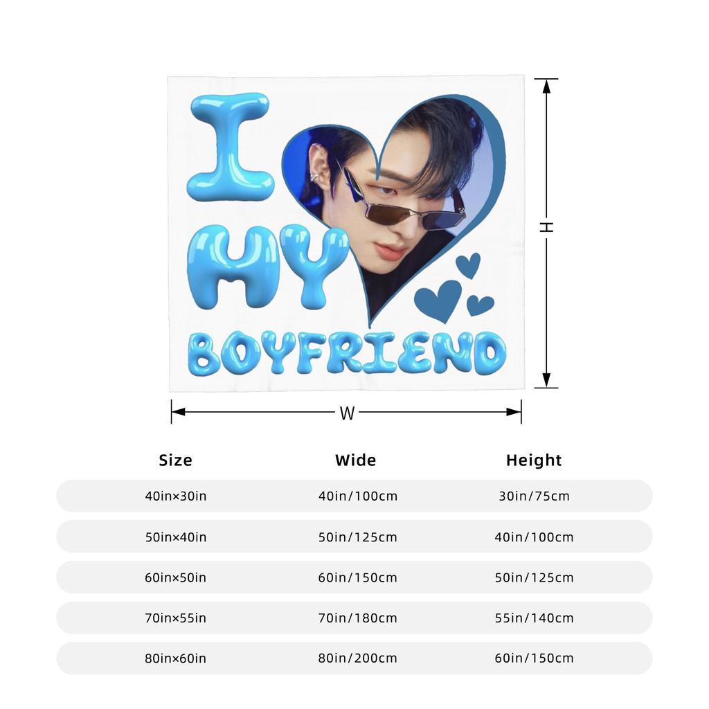 I Love My Boyfriend Mingi ATEEZ Kpop Blankets Coral Fleece Plush Textile Decor Soft Throw Blanket for Home Bedroom Quilt
