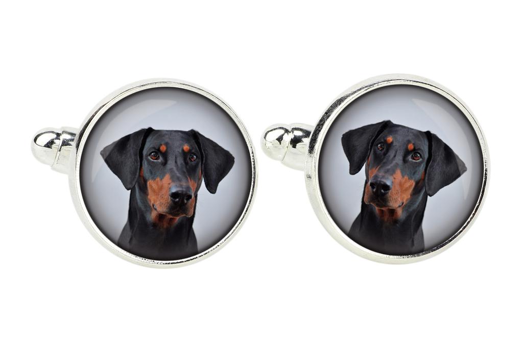 Dobermann, Doberman Pinscher, Dobie II - cufflinks and tie with your photo, a suit decoration, men's jewelry from the Art-Dog brand.