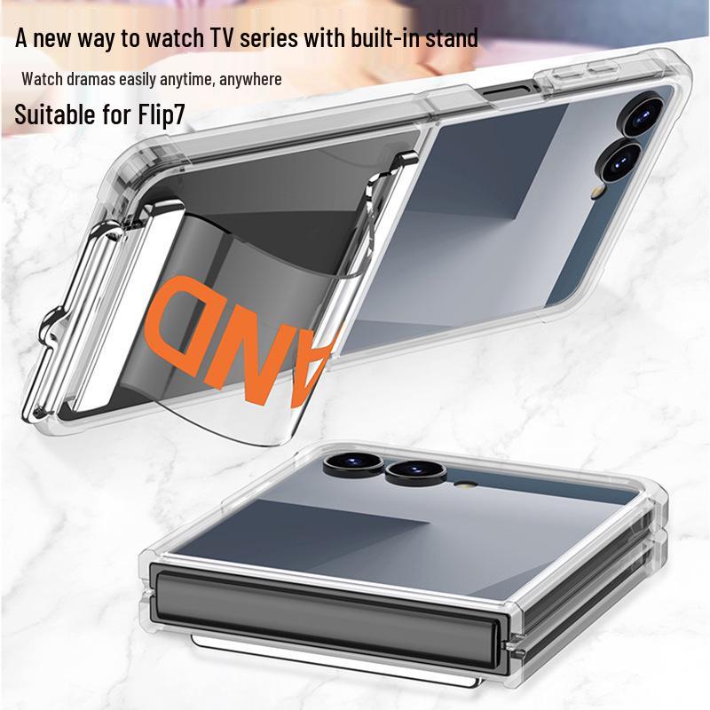 Samsung Galaxy Z Flip7 Transparente Schutzhülle mit Airbag und Armband