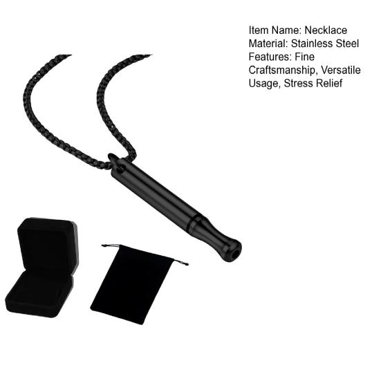 Colier de respirație din oțel inoxidabil Relaxare atentă Lanț de sănătate Respirație îmbunătățită pentru ameliorarea stresului Colier cu pandantiv