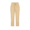 2025 Cotton Linen Loose Fit Button Cropped Pants